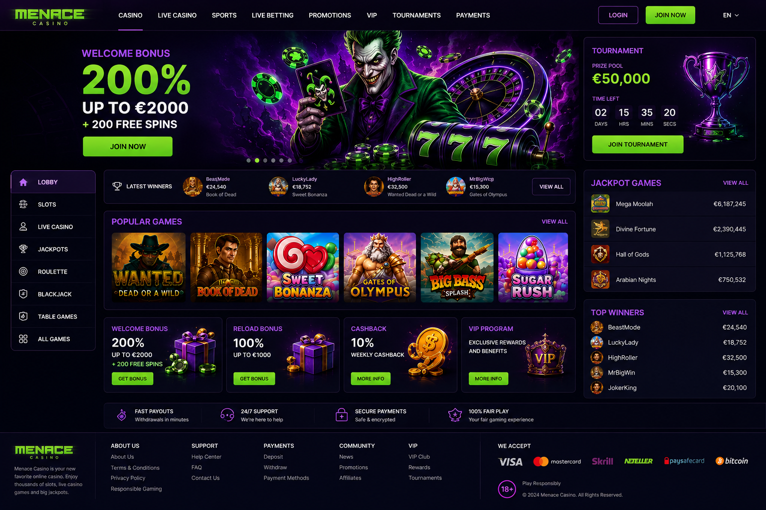 MENACE.com Casino