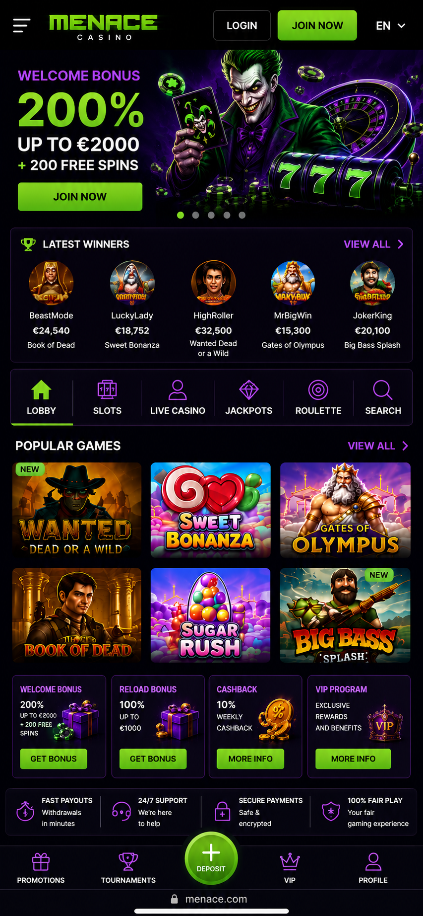 MENACE.com Casino